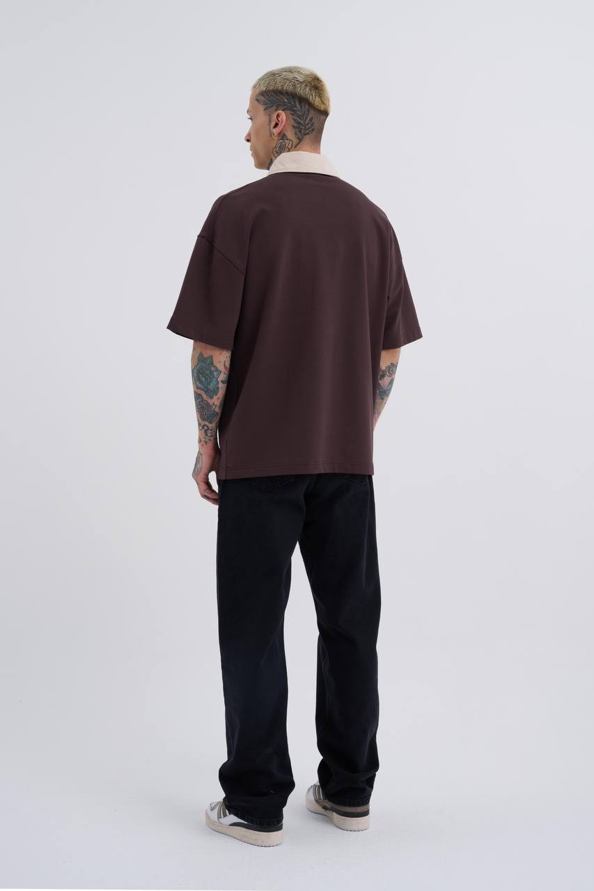 Brown CONTRAST POCKET POLO