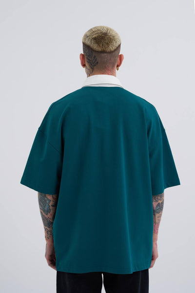 Green CONTRAST POCKET POLO