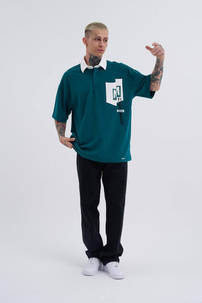 Green CONTRAST POCKET POLO