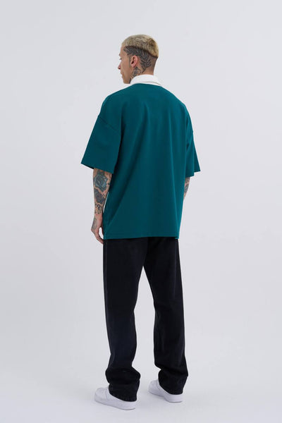 Green CONTRAST POCKET POLO